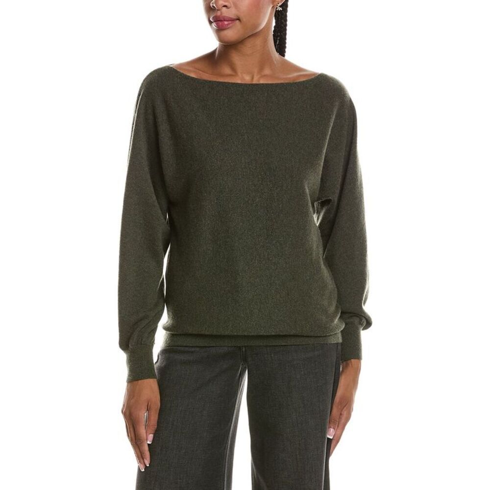 Forte Cashmere Womens  Off The Shoulder Dolman Sleeve 100% Cashmere Sweater